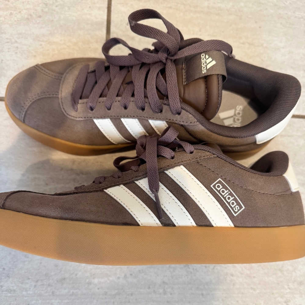 Brown Adidas NEVER worn.